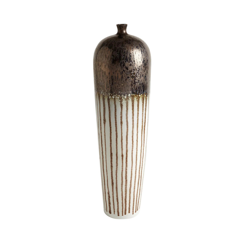 Reactive Bronze Stripe Vessel-Tall
