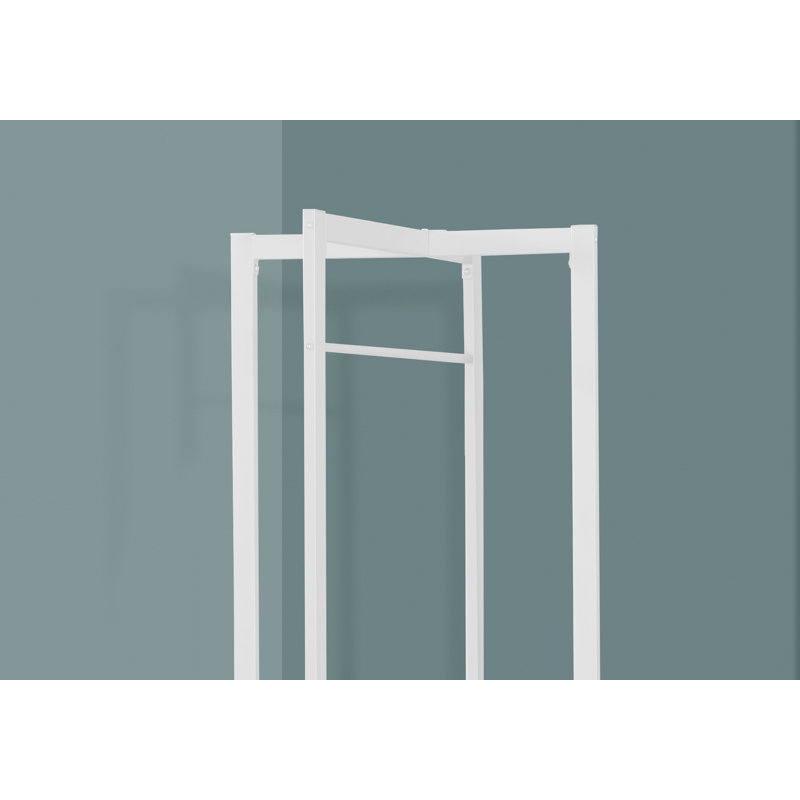 Portemanteau, portemanteau, autoportant, barre de suspension, vestibule, H 72 po, chambre à coucher, métal blanc, contemporain, moderne