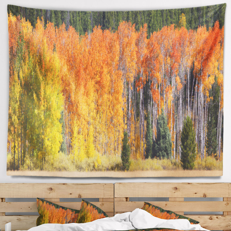 Tapisserie panorama à arbres de chute en polyester avec accessoires suspendus inclus, H 50 po x l 60 po