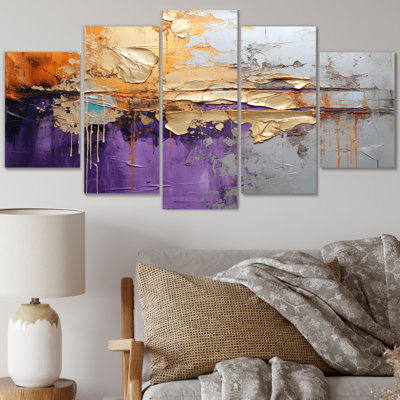 Collage Fusion III - 5 pièces sur toile tendue