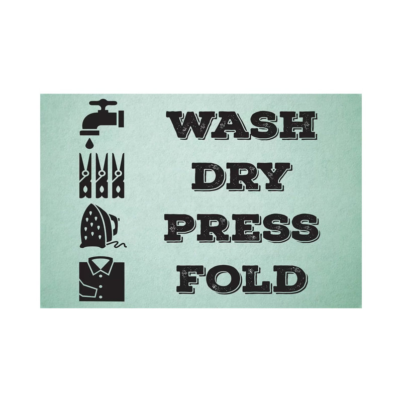 Laundry Mint II by Melody Hogan - Wrapped Canvas Print, 20.32 cm H x 30.48 cm W