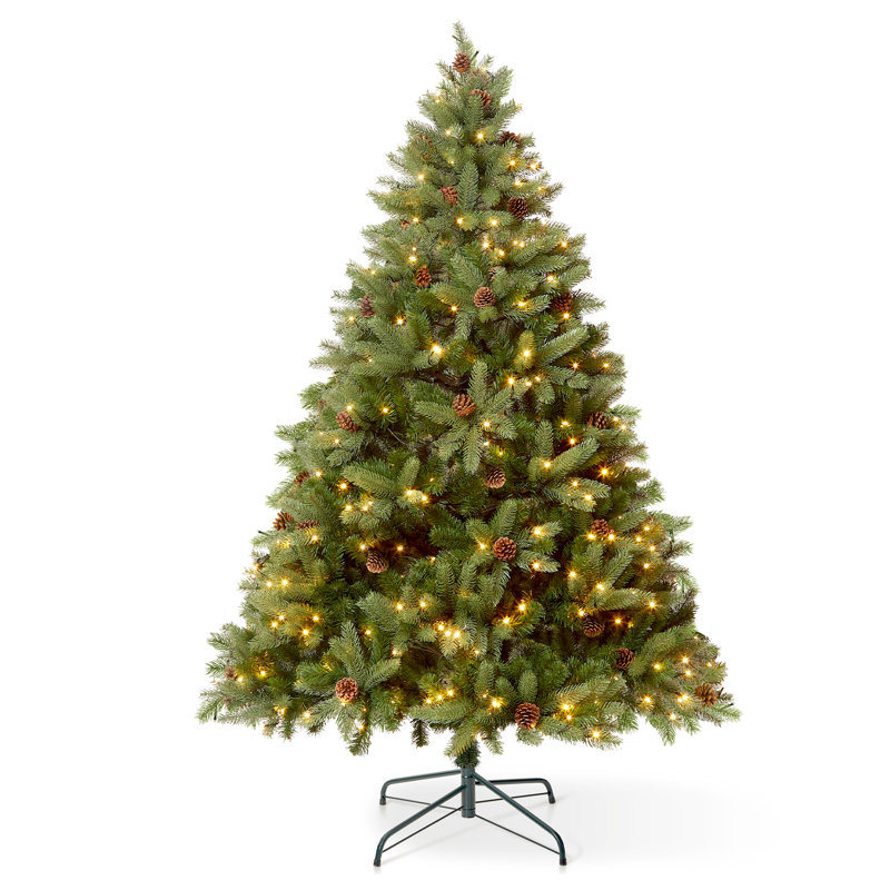 VeryMerry 'Ascot' Christmas Tree with LED Lights with Timer, 8 Light Modes, Decorative Pinecones, 4.99ft H