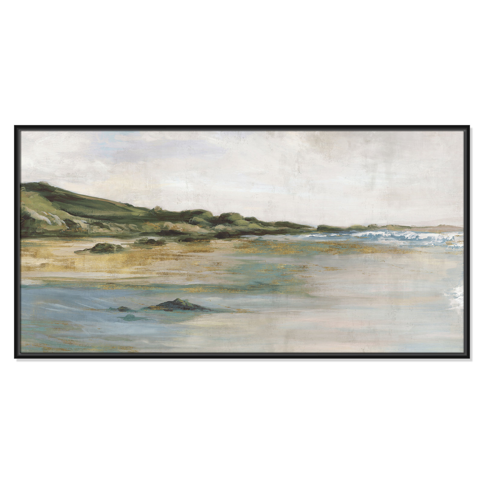 Cordoba "Tide's Edge" Print, 25.5" H x 49.5" W, Black