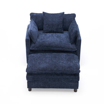 Modern Accent Chair with Ottoman