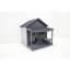 Niche pour chien grise avec peinture solaire et grande porte - Protection d'accès facile - Intérieur spacieux et confortable pour votre animal de compagnie