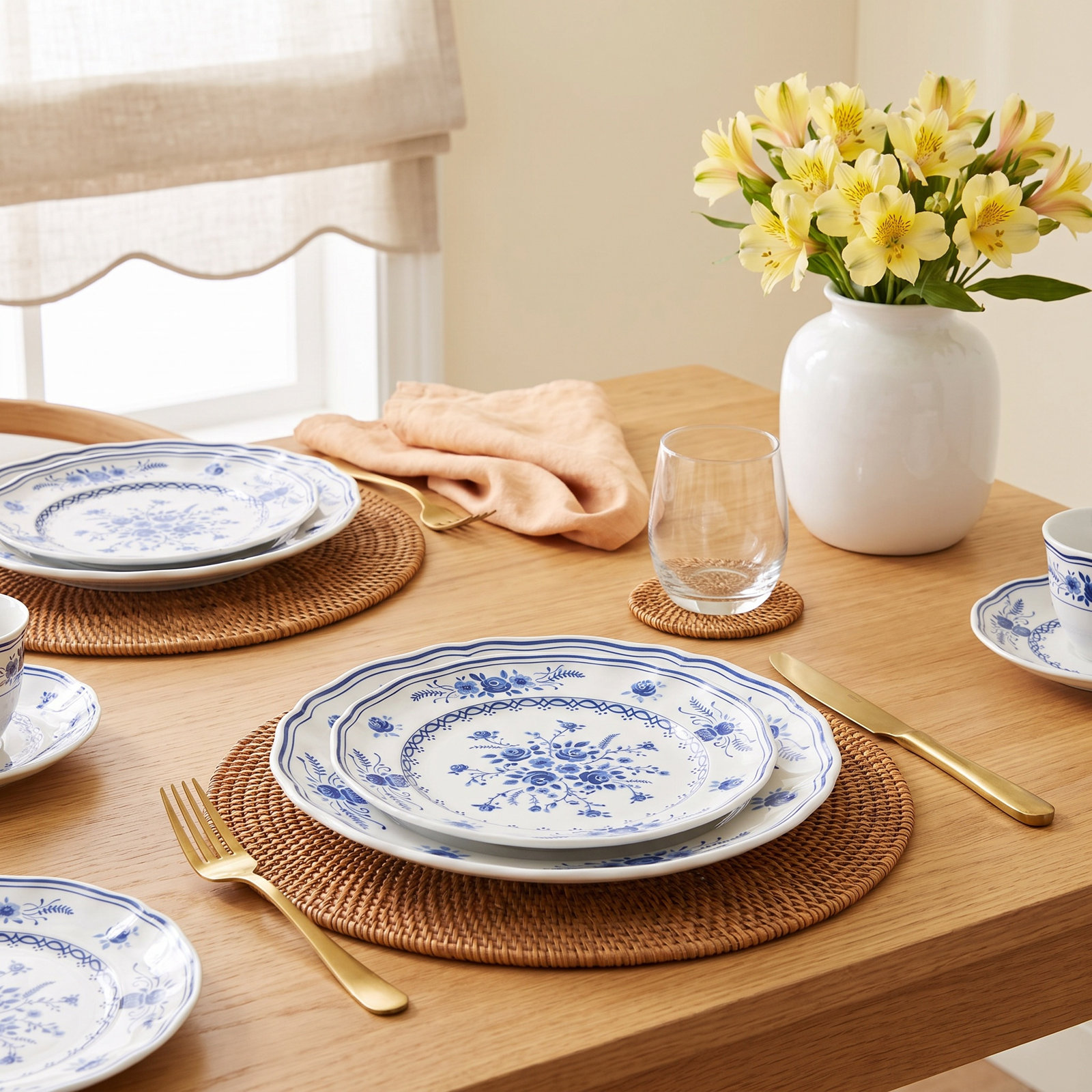 Vila 7" Appetizer Plate, White/Blue