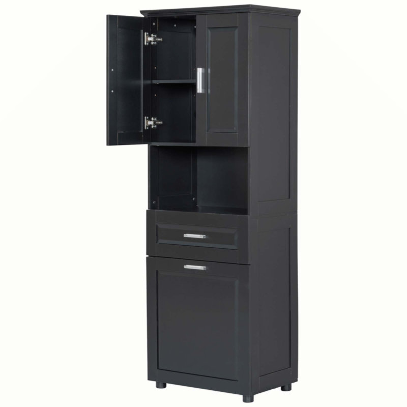 Suphi Freestanding Bathroom Cabinet, Black