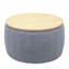 Rangement 2 en 1 - Gris foncé. Fonctionne comme table de bout et repose-pieds. Fait à la main. Revêtement en lin. 25,5 po x 25,5 po x 14,5 po. Capacité de poids de 250 lb. Fauteuil sans assemblage. Tissu. 25,5 po x 25,5 po x 14,5 po. Peut supporter 250 lb.