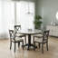 Ensemble 5 pièces de table et chaises pour 4 personnes, table de salle à manger en bois massif gris + 4 chaises, style restaurant, rempli de panneau de fibres à densité moyenne, pratique pour un usage domestique.