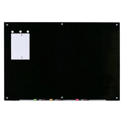 Wall Mounted Magnetic Black Glass Board