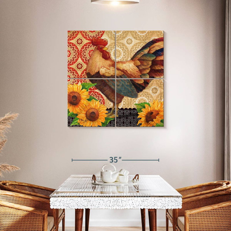 Brampt Roosters And Sunflowers IV