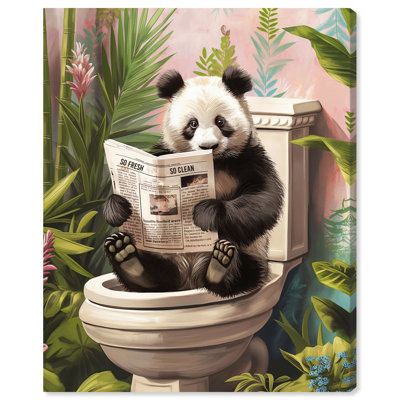 Panda Tropical Bathroom Wall Art by Art Remedy