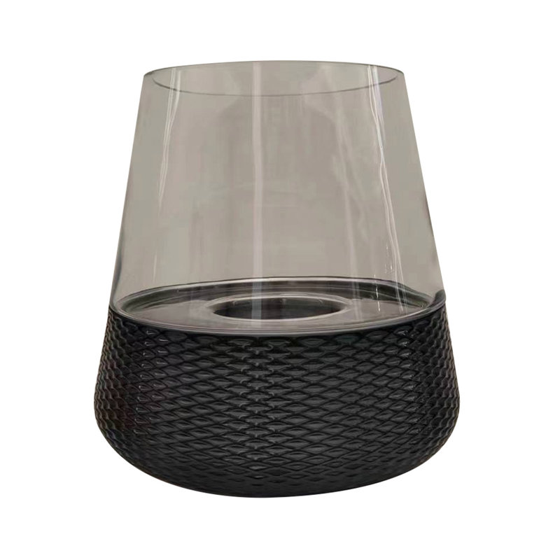Glass Tabletop Votive Holder, 30cm H  x 30cm W  x 30cm D, Black