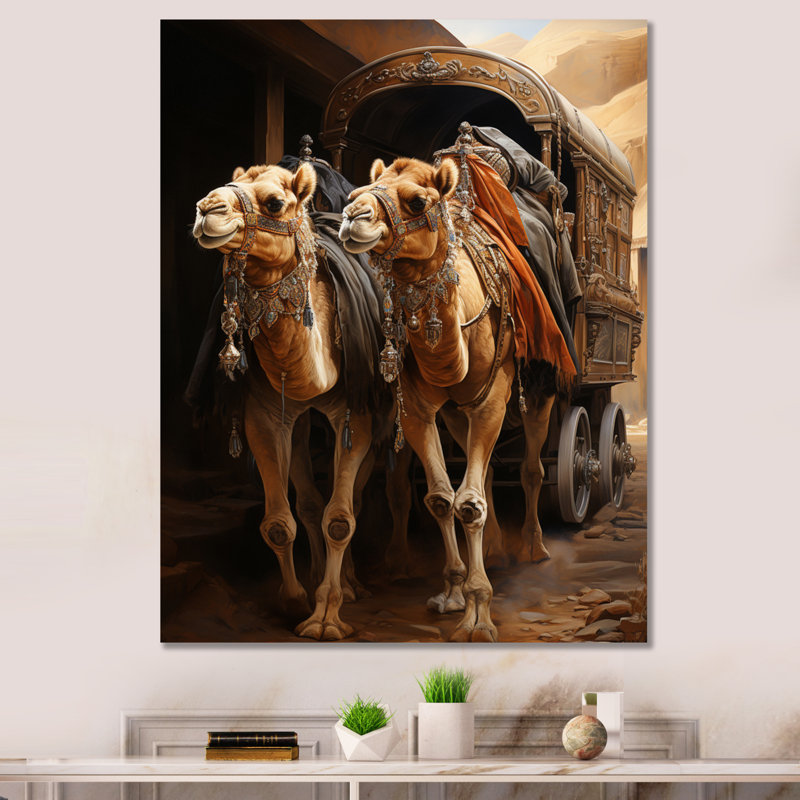 Art asiatique, route de la soie III - Art asiatique, impression sur toile, H 20 po x l 12 po x P 1 po, Toile tendue