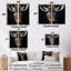 Portrait de girafe noir et blanc I - ensemble d'art mural moderne sur toile 2-114718088-114718092-114718093