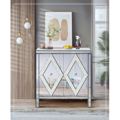 Armoire d'appoint de conception unique avec garniture de miroir