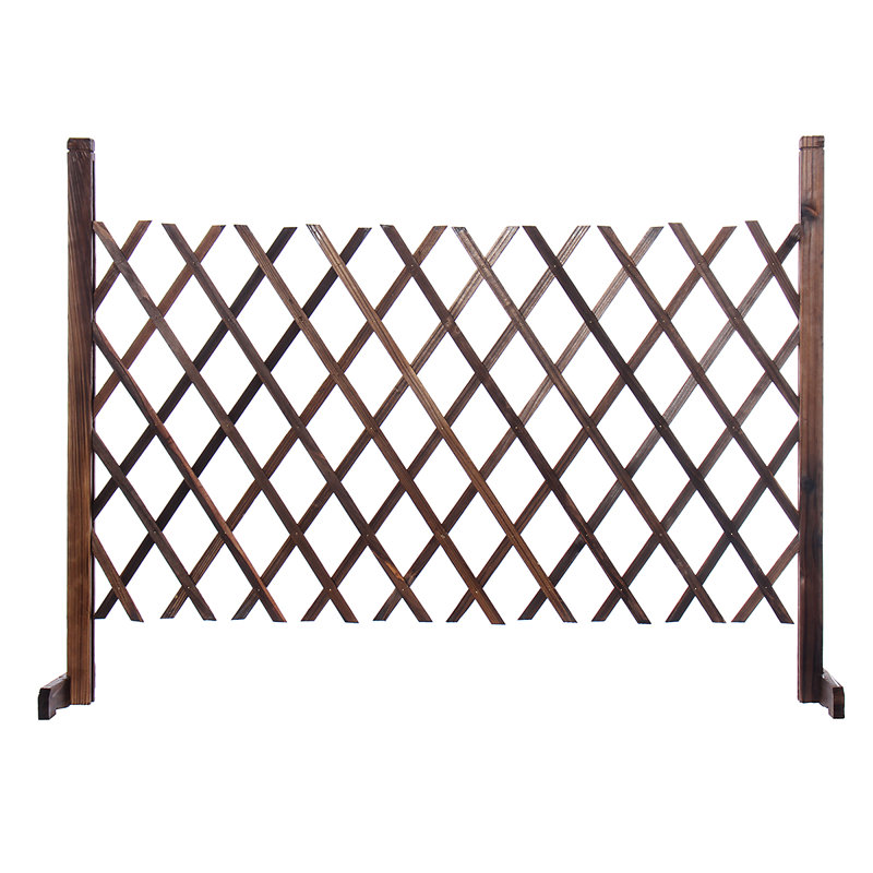 Expanding Portable Wood Privacy Fence, Brown, 76cm H x 140cm W x 12cm D