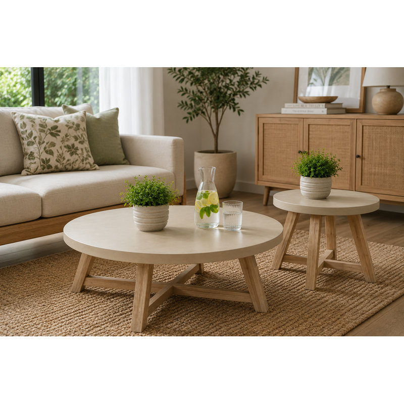 Ensemble de 2 tables basses rondes Ennio (ensemble de 2 pièces)