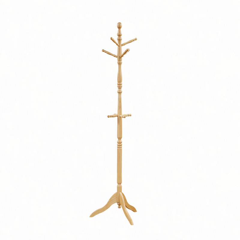 Porte-manteau en bois massif, crochets, support pour vêtements d'entrée, meuble de maison, 1 pièce, Naturel
