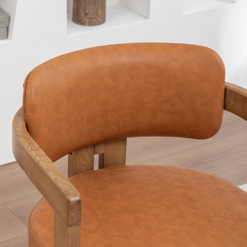 Chaise rembourrée en similicuir Stanford, 6, Tanné