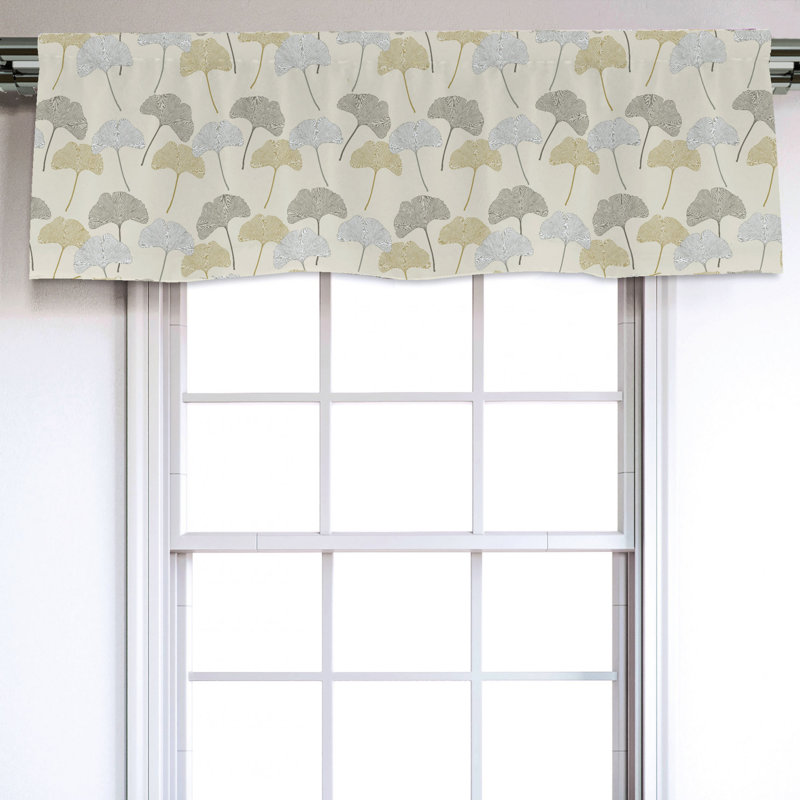 Sateen Floral Ruffled Window Valance