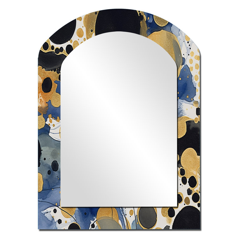 Laurier - Miroir abstrait en métal, 34 po x 25 po