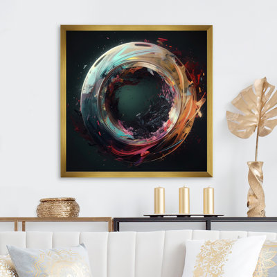 Neon Spirited Eternity I - Modern Geometric Canvas Art Print