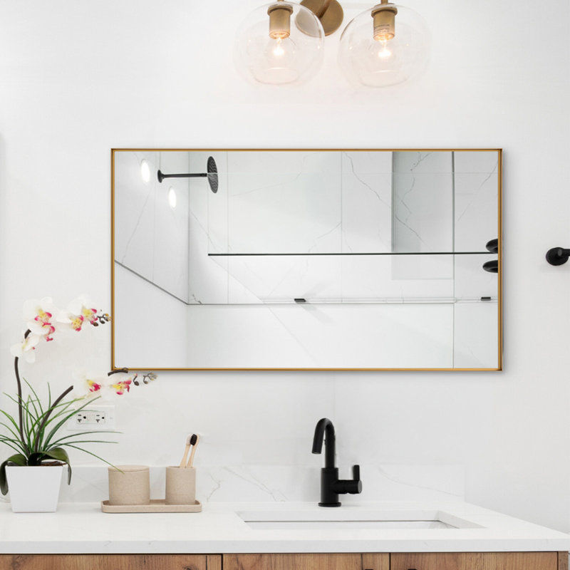 Miroirs muraux rectangulaires, verticaux ou horizontaux, Doré, 40 po x 30 po