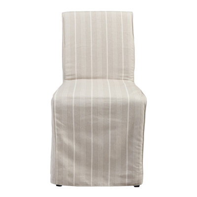 Amaya Upholstered Back Parsons Chair in Beige