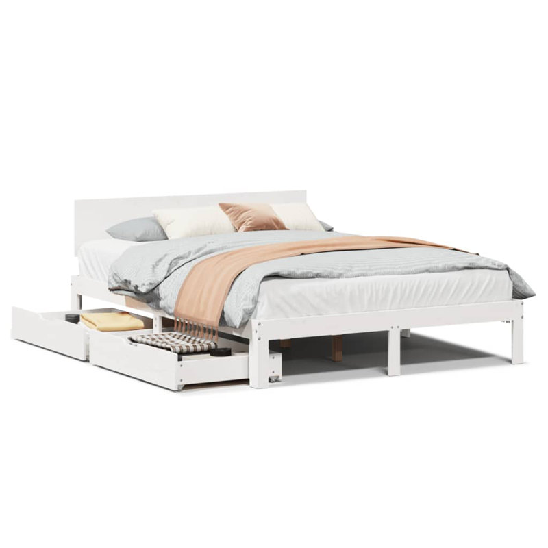 Storage Bed, White, Kingsize (5')