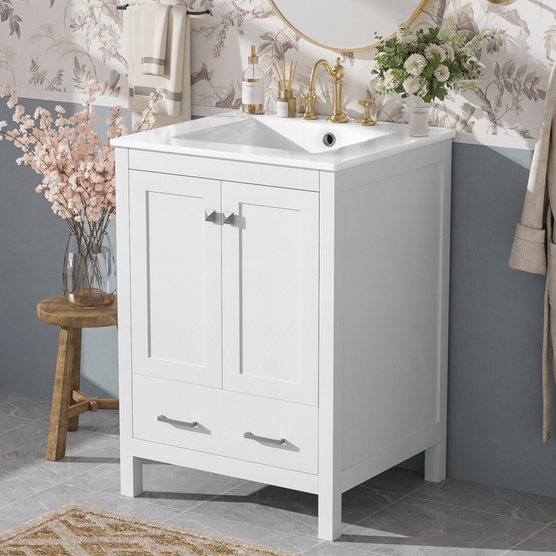 Meuble-lavabo 24 po avec lavabo, Blanc