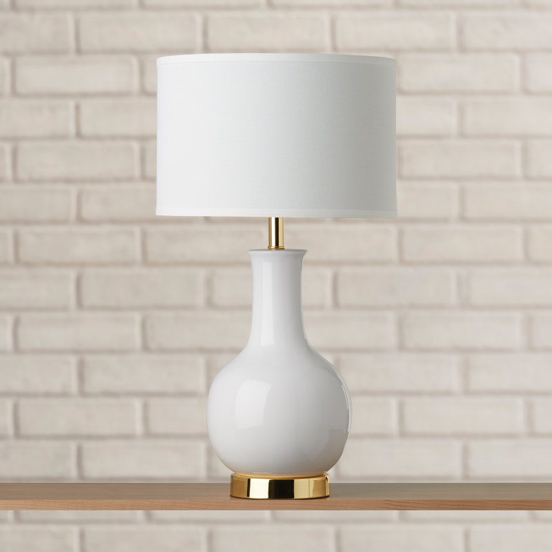 Putra Ceramic Table Lamp, White