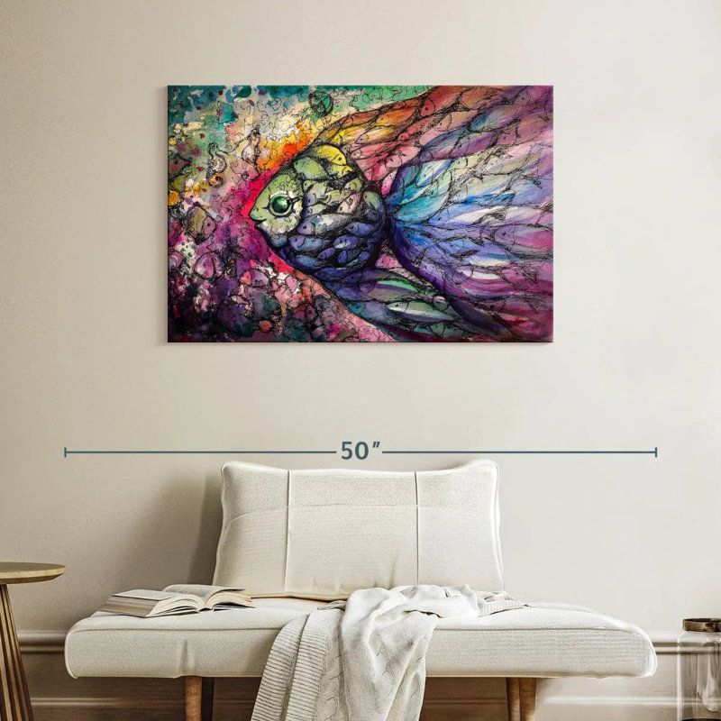 Abstract Rainbow Fish, 26" H x 39" W