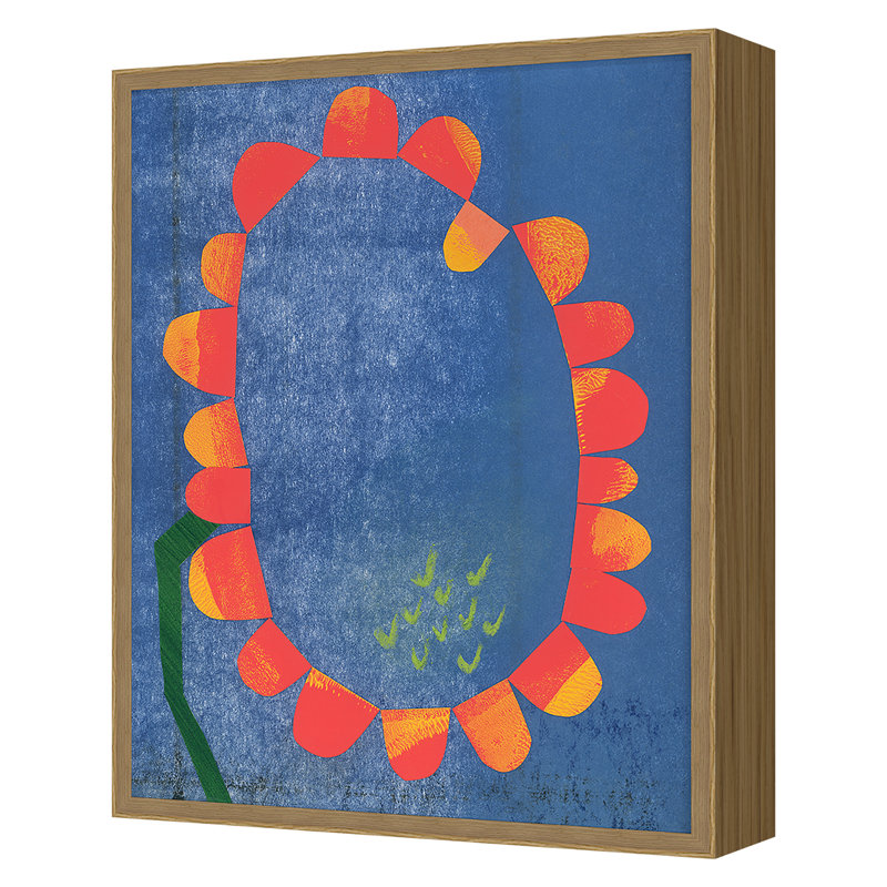 Flower Collage 4 Print by Renee Stramel, 30" H x 24" W x 2.38" D, Oak