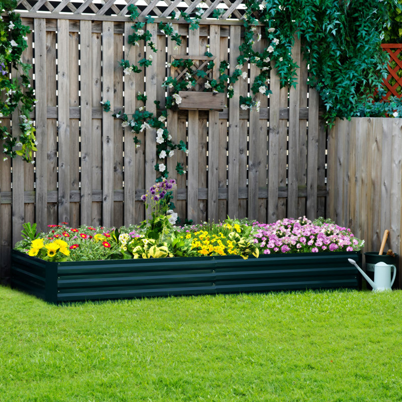 Lit de jardin surélevé galvanisé Outsunny, H 11,75 po x l 95 po x P 35,75 po