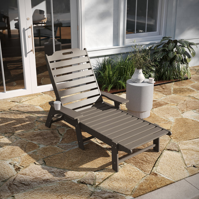 Collis Outdoor Chaise Lounge, Brown