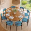Ensemble de chaises de salle à manger rembourrées Modern 8 pièces avec dossier incurvé et structure en bois massif-275538917-275538939