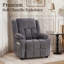 Fauteuil inclinable électrique avec deux porte-gobelets, poche de rangement latérale, revêtement en chenille douce, fauteuil de cinéma électrique réglable pour salon et chambre, gris-1991234207