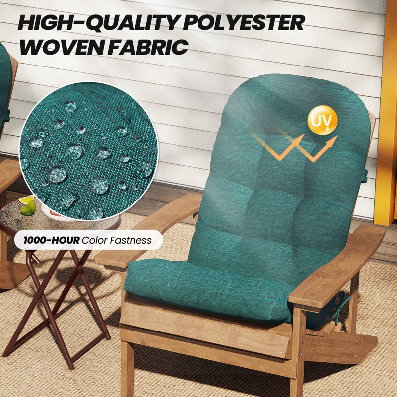 30‘’ H Indoor and Outdoor Seat/Back Cushion for Adirondack Chair, 1, Malachite Green