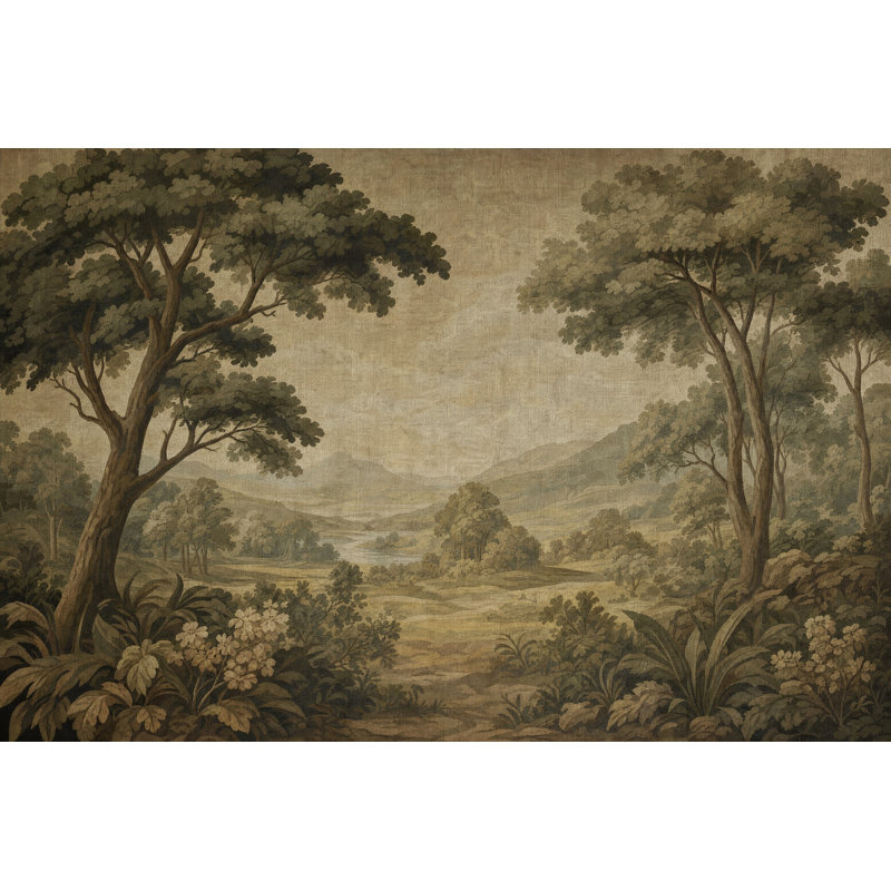 Papier peint rétro vintage, 120 po x 96 po, Non tissé