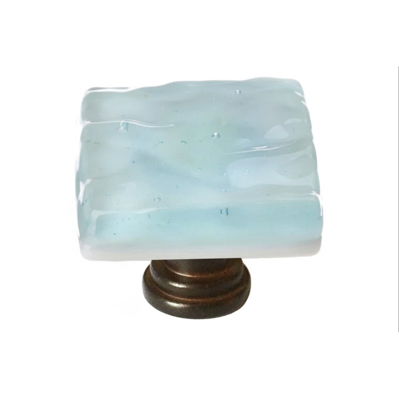 Poignée d'armoire Glacier, Nickel satiné, Aqua pâle