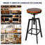 Ensemble de tabourets pivotants réglables de 2,24,8 po à 28,74 po de hauteur, tabouret de bar de ferme industriel, siège de salle à manger, brun-648319882