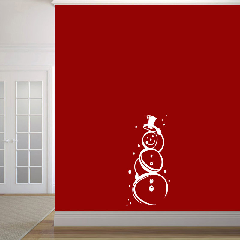 Décalcomanie murale jolie bonhomme de neige Trexler, Blanc