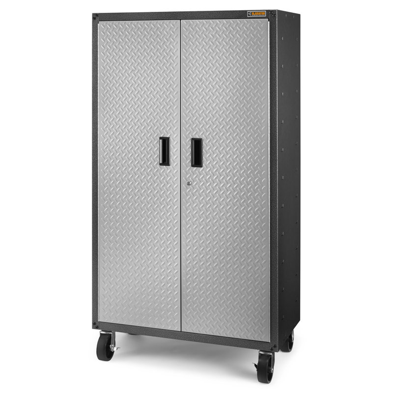 Silver Tread Lockable Freestanding Cabinet with Adjustable Shelving