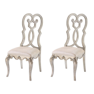 Ivory And Antique Champagne Side Chairs (Set Of 2),dining room chair,dinning chair,kitchen chair,Side chair by One Allium Way