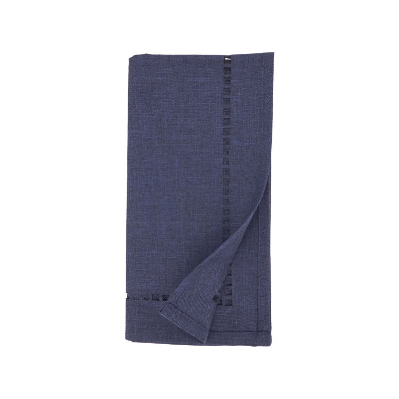 Laser-Cut Hemstitch Napkin (Set of 4), Navy