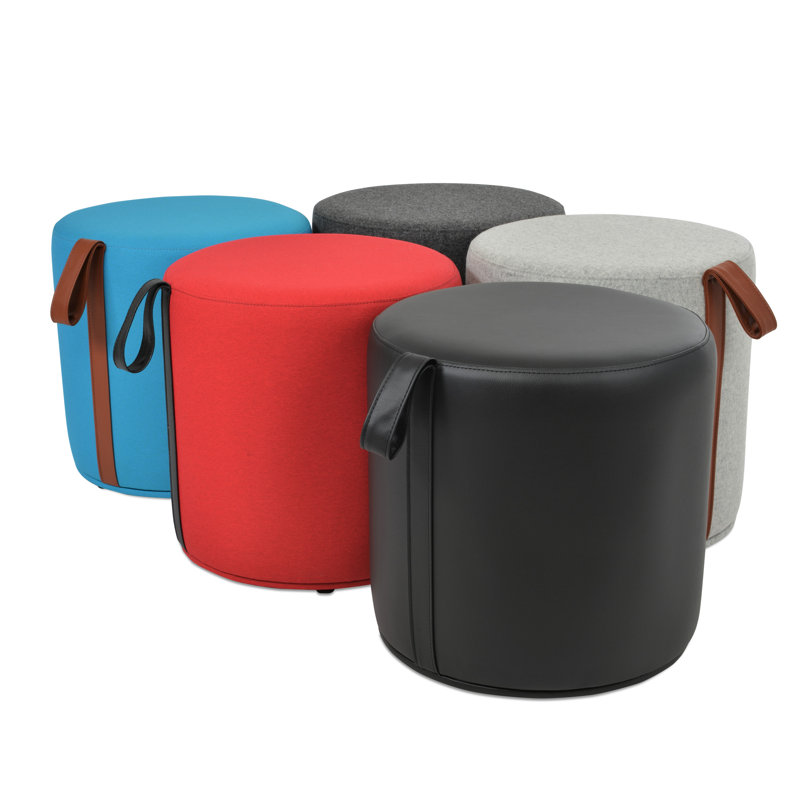 Celine Pouf-Stool With Handle, Era Red