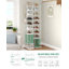 Vertical Shoe Rack, Shoe Shelves, Wood Shoe Organizer for Closet, Entryway, Shoe Tower for Small Spaces, Free Standing, Adjustable, with 2 Hooks-358212682-365563255