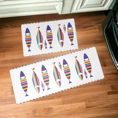 Bronia Geometric Water Resistant Anti-Fatigue Non-Skid Kitchen Mat
