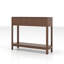 Console Mid-Century moderne cannelée avec 2 tiroirs et tablette ouverte, table d'entrée étroite à finition noyer, table de canapé mince pour le couloir, salon, petits espaces, assemblage facile